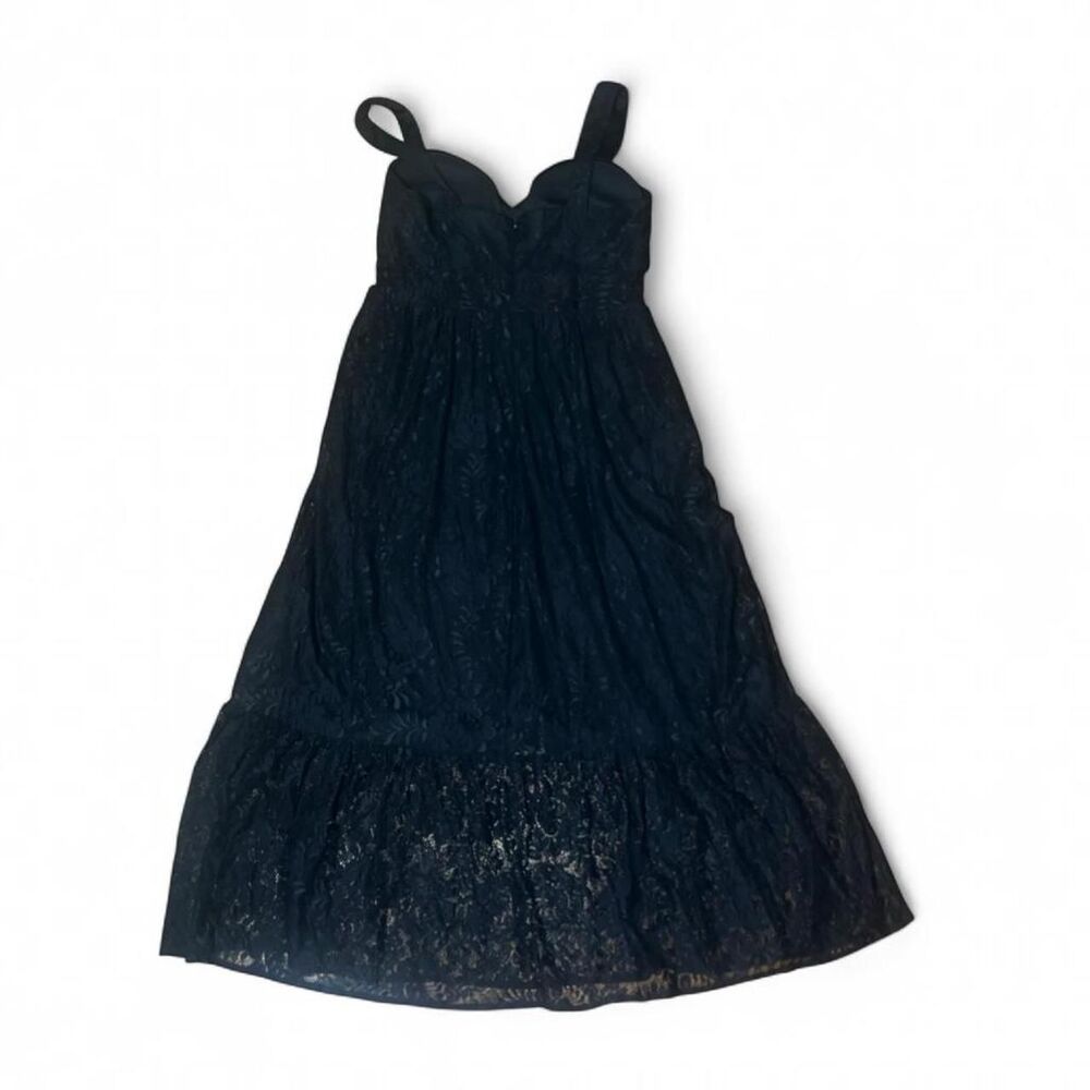 Guess woman’s black lace goth bride tiered maxi dress SZ 12